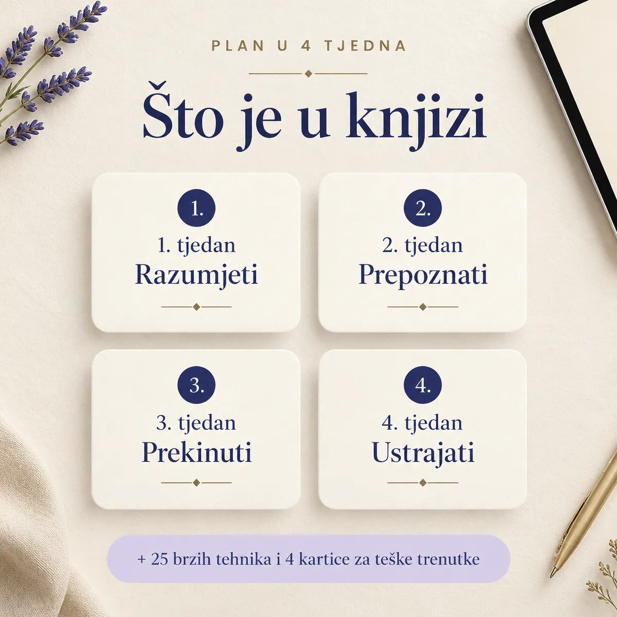 Što je u knjizi: plan u 4 tjedna